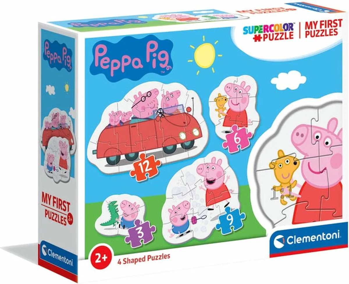 Clementoni Peppa Pig 4-in-1 Puzzels - 3/6/9/12 Stuks - Multicolor