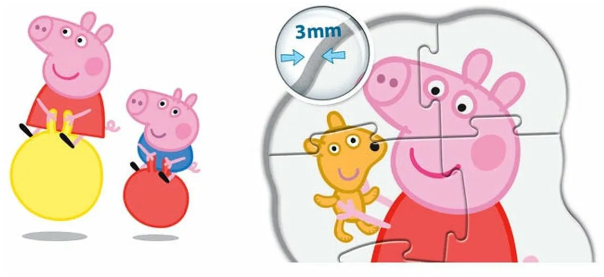 Clementoni Peppa Pig 4-in-1 Puzzels - 3/6/9/12 Stuks - Multicolor
