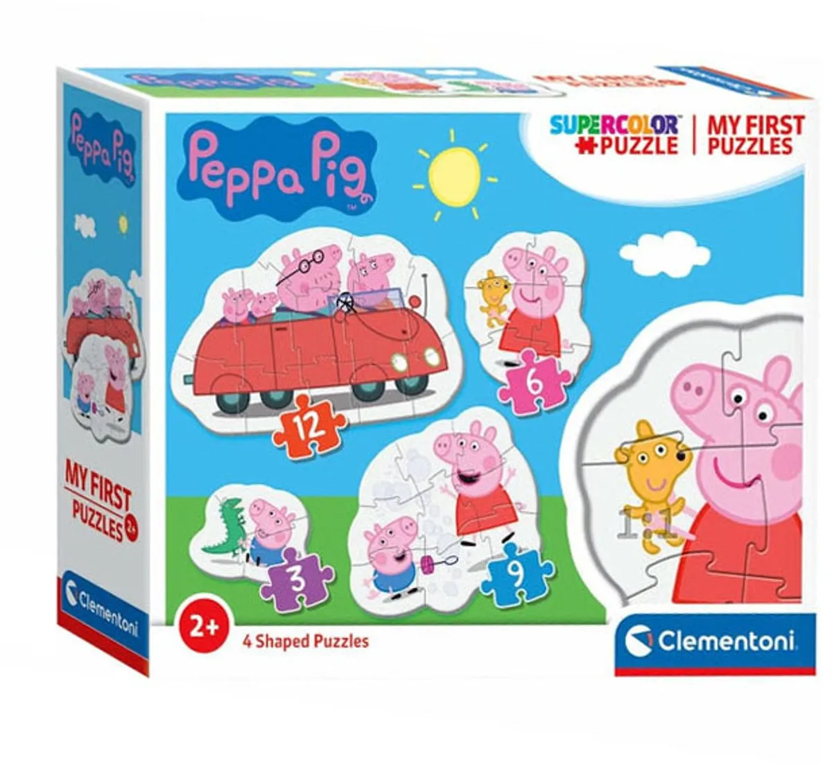 Clementoni Peppa Pig 4-in-1 Puzzels - 3/6/9/12 Stuks - Multicolor