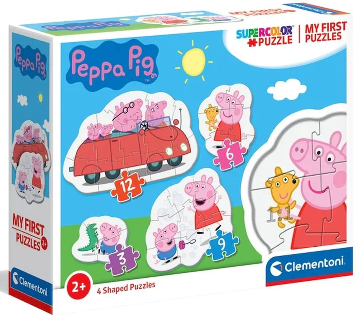 Clementoni Peppa Pig 4-in-1 Puzzels - 3/6/9/12 Stuks - Multicolor