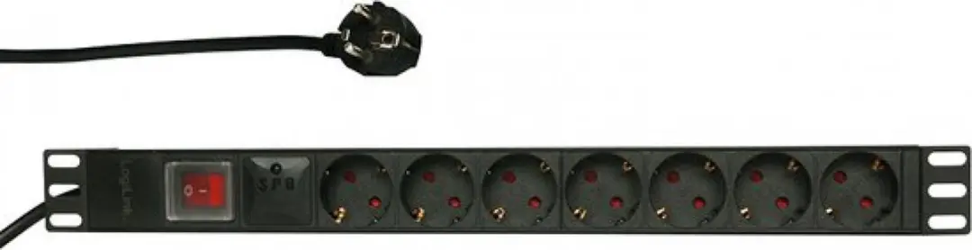 Logilink PDU7C01 Patchkast Stekkerdoos 7x - 3500W - Zwart