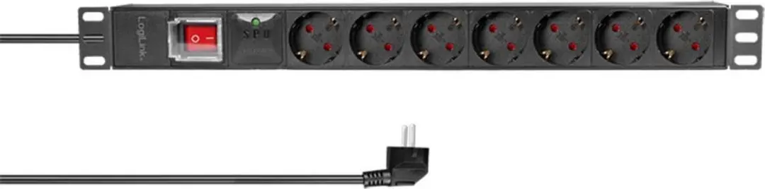 Logilink PDU7C01 Patchkast Stekkerdoos 7x - 3500W - Zwart