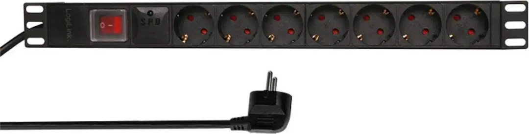 Logilink PDU7C01 Patchkast Stekkerdoos 7x - 3500W - Zwart