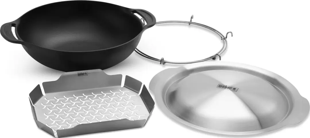 Weber Crafted Wok & Stoomset 4-delig - Zwart/Zilver