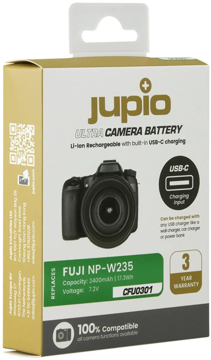 Jupio NP-W235 Fotobatterij 2400mAh - USB-C