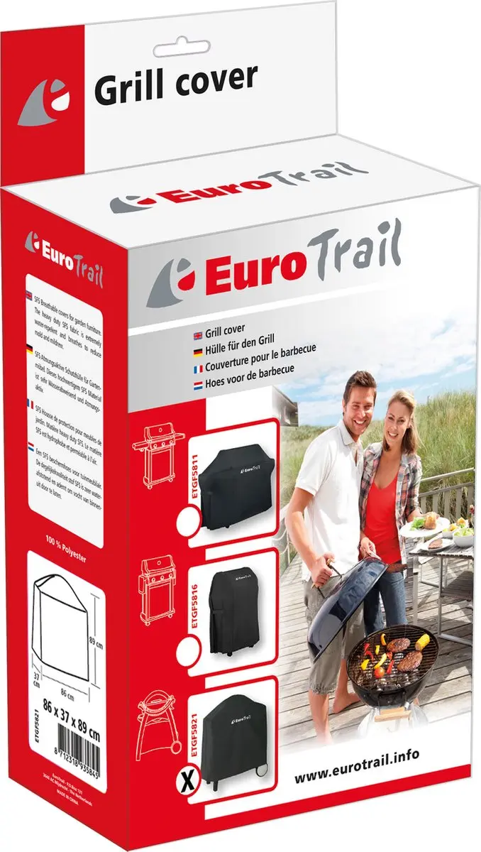 Eurotrail BBQ-hoes 122x45x107cm - Zwart