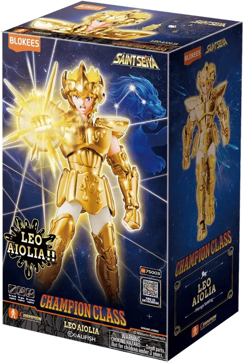 Hasbro Blokees Saint Seiya Leo Aiolia Bouwpakket - 15cm Actiefiguur - Goud