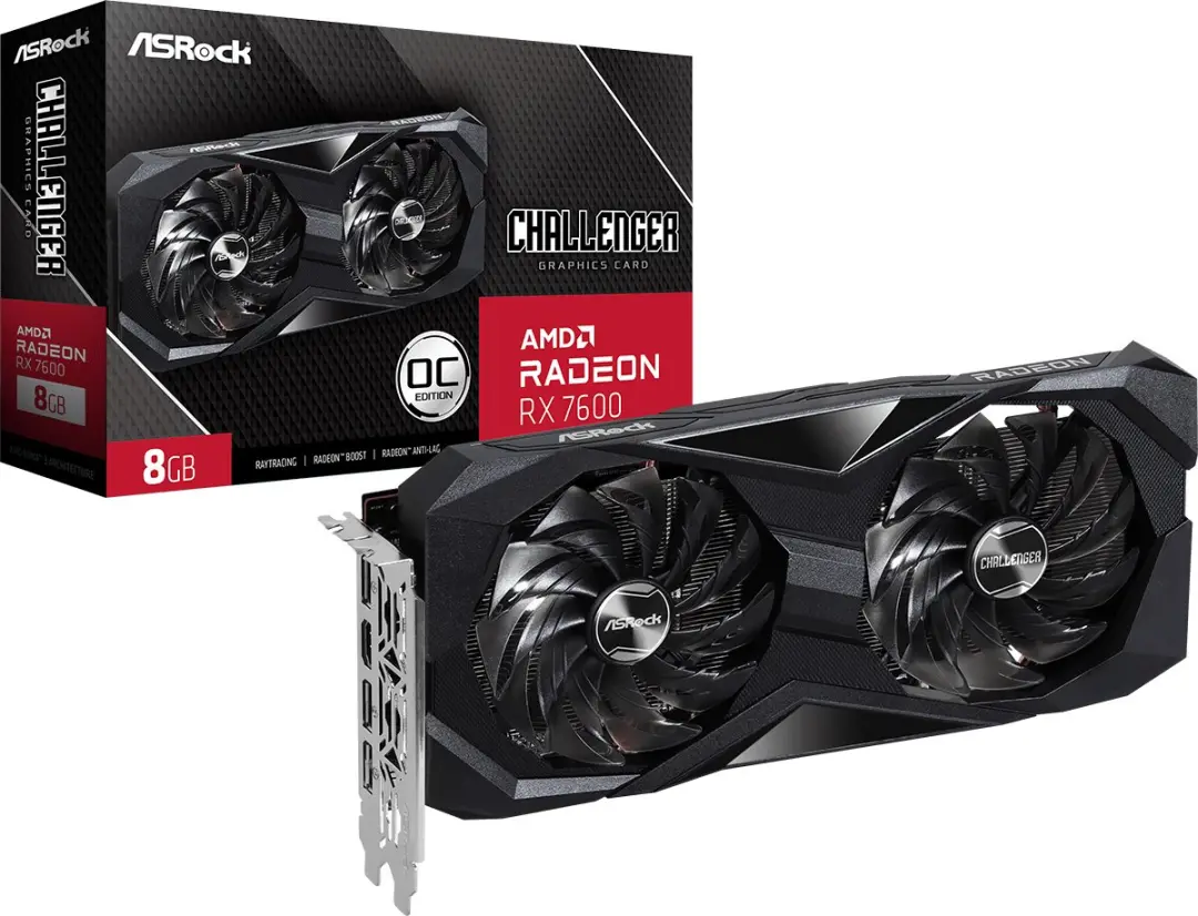 ASRock Radeon RX 7600 90-GA41ZZ-00UANF Grafische Kaart - Zwart