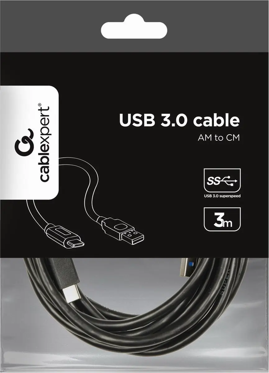 Cablexpert USB-C Kabel OKS-88514 - 3m - Zwart