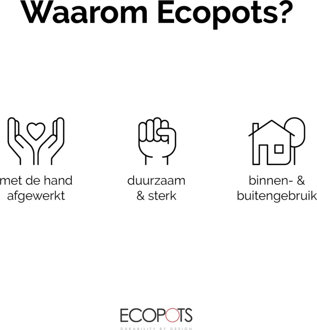 Ecopots Amsterdam High Taupe Bloempot Ø41,5cm x H76,8cm