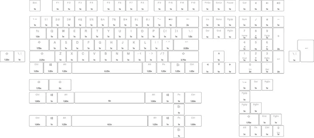 Glorious Aura v2 Keycapset 145 Stuks - ANSI - Wit