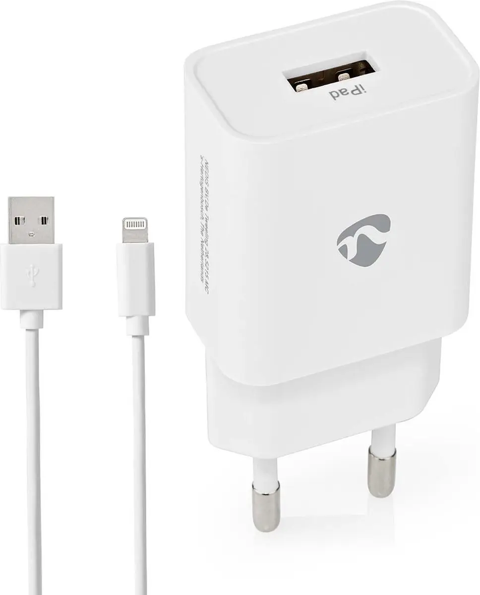 Nedis WCHAL242AWT Oplader 12W - 1x USB-A - 1m - Wit