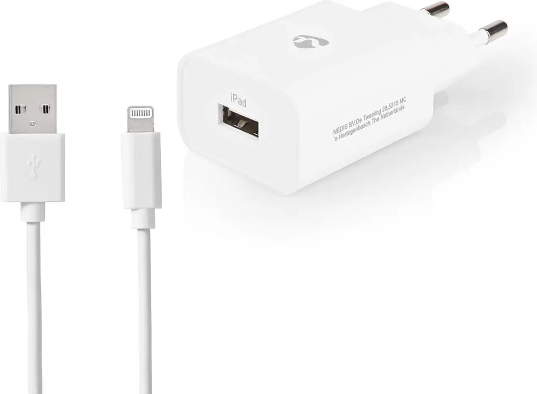 Nedis WCHAL242AWT Oplader 12W - 1x USB-A - 1m - Wit
