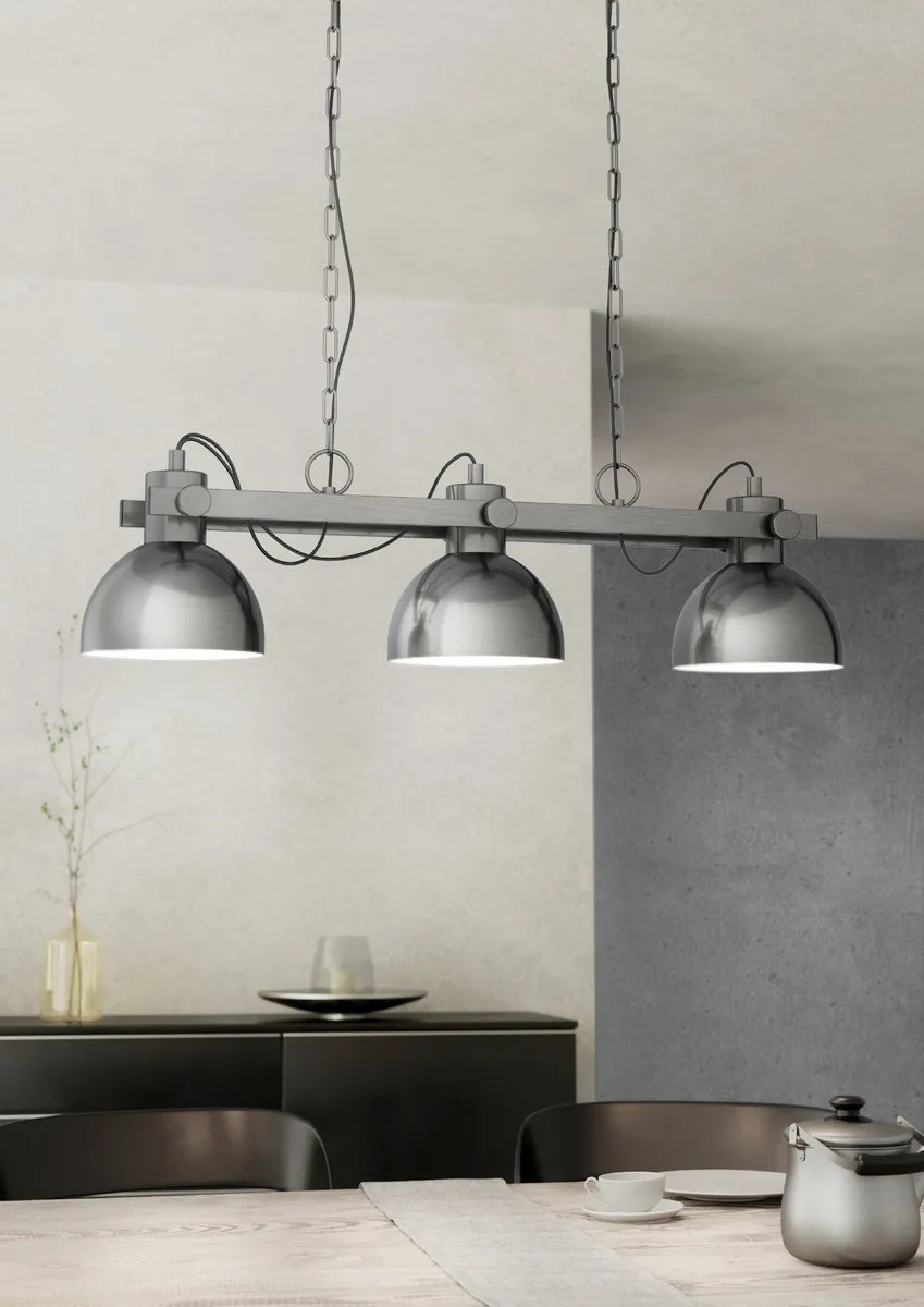 Eglo Lubenham 1 Hanglamp - 3 Lichts - Nikkel Antiek