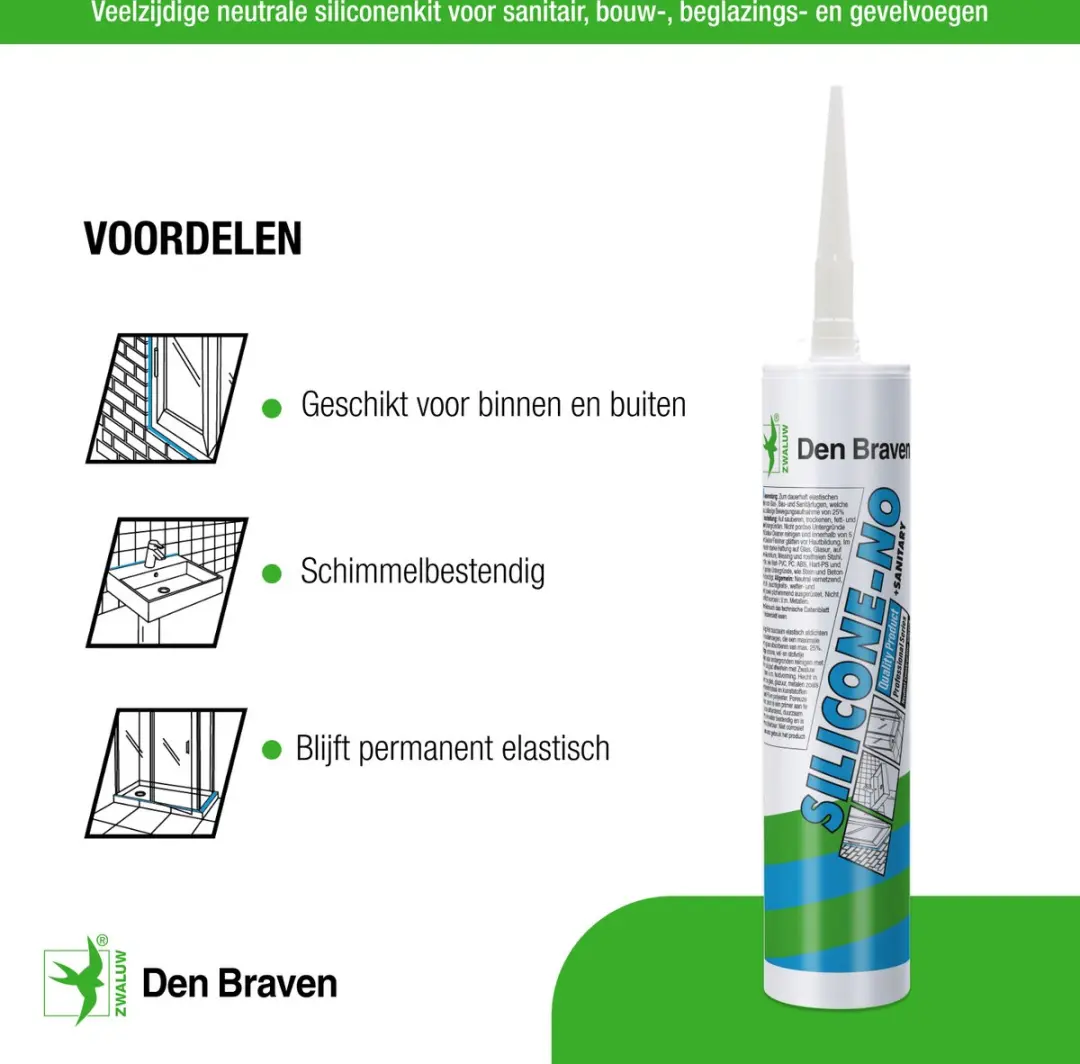 Zwaluw Siliconekit NO 310ml - Zilvergrijs