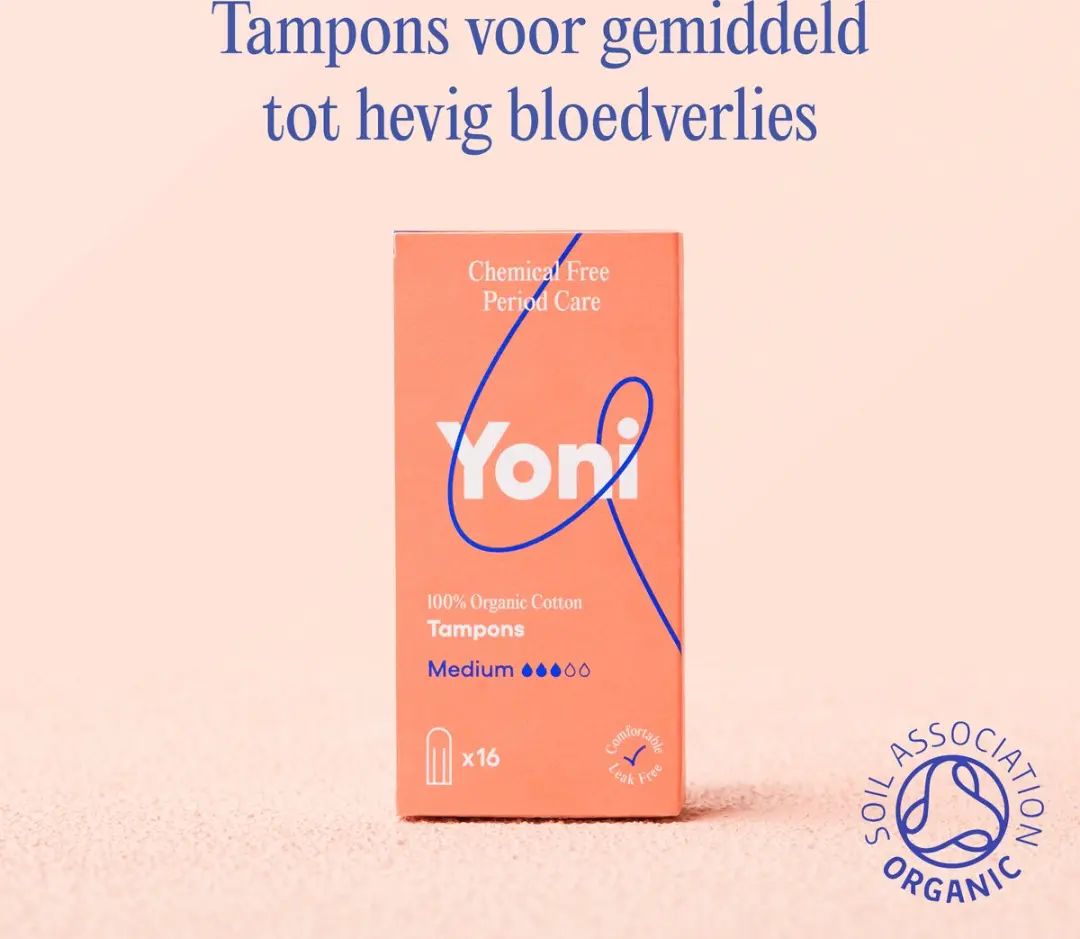 Yoni Tampons Medium Biologisch Katoen - 16 Stuks