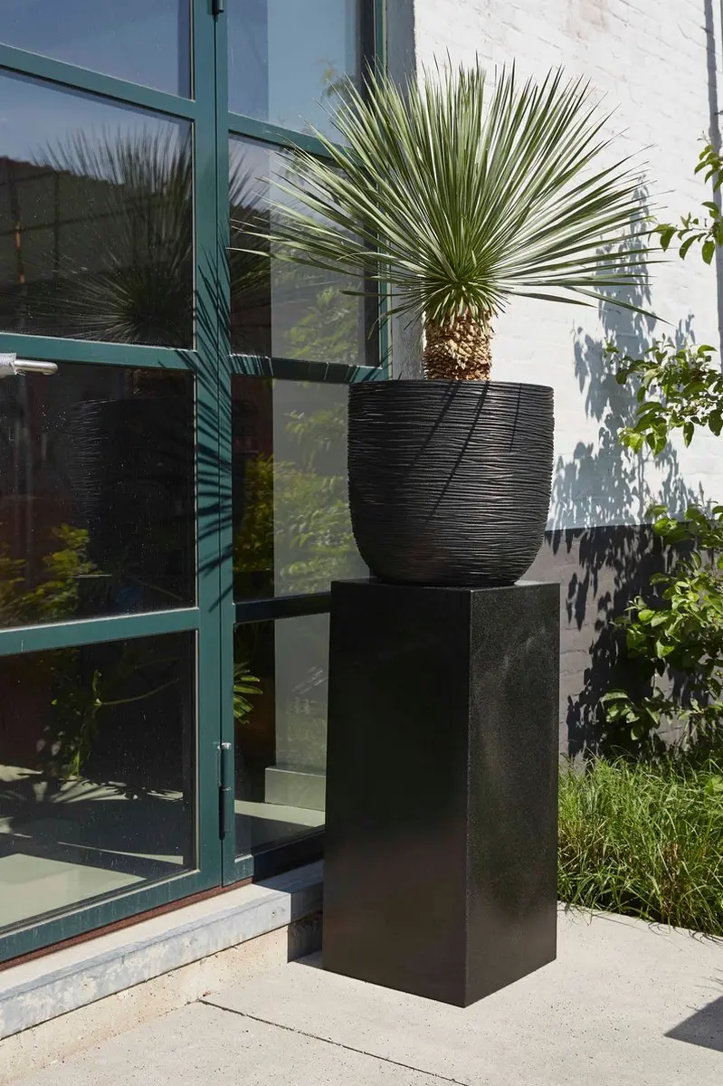 Capi Europe Bloempot Bol Rib NL KOFZ933 - 47L Antraciet