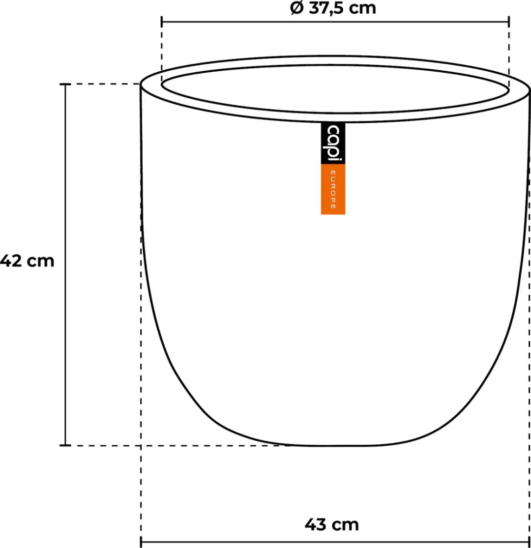 Capi Europe Groove NL Bloempot 47L - Antraciet