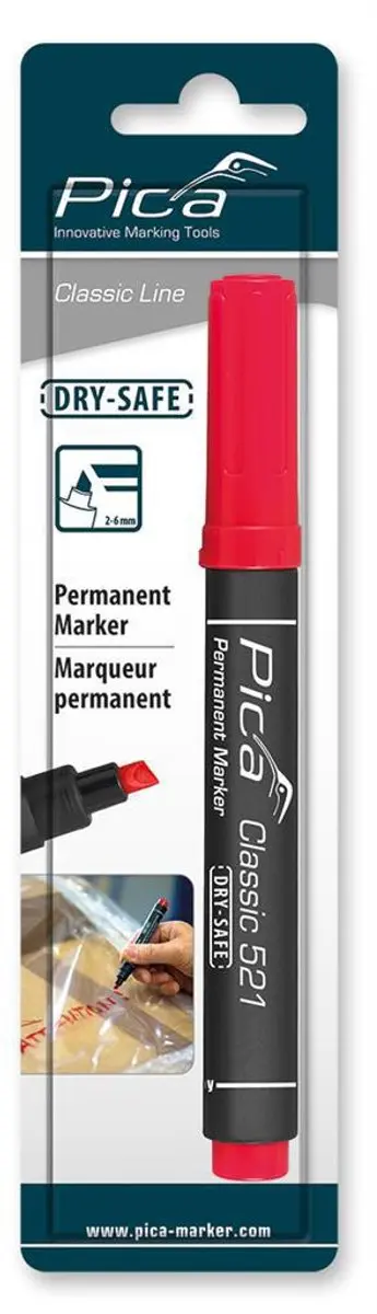 Pica 521/40 Permanent Marker Beitelpunt - Rood