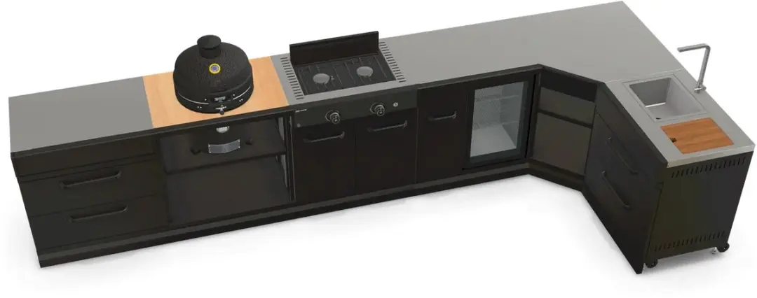 Buitenkeuken 6-delig - 4 Wielen