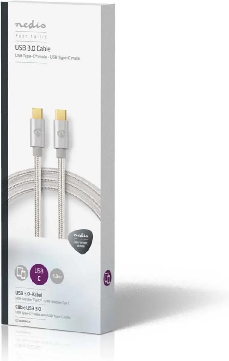 Nedis USB-C Kabel CCTB64700AL10 - 60W 4K@60Hz 1m - Verguld - afbeelding 6 van 6
