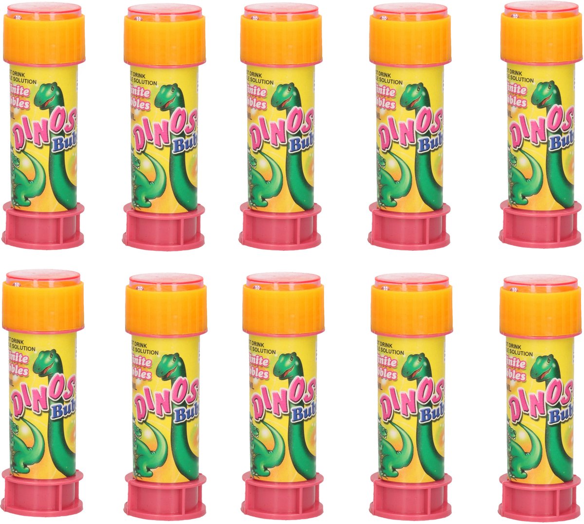 Dinosaurus dinosaurius thema bellenblaas flesjes - 10x - met bal spelletje in dop - 60 ml - voor kinderen