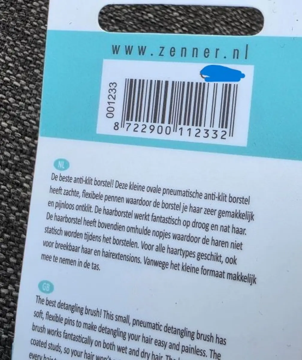 Zenner Antiklit Mini Reisborstel - Zwart