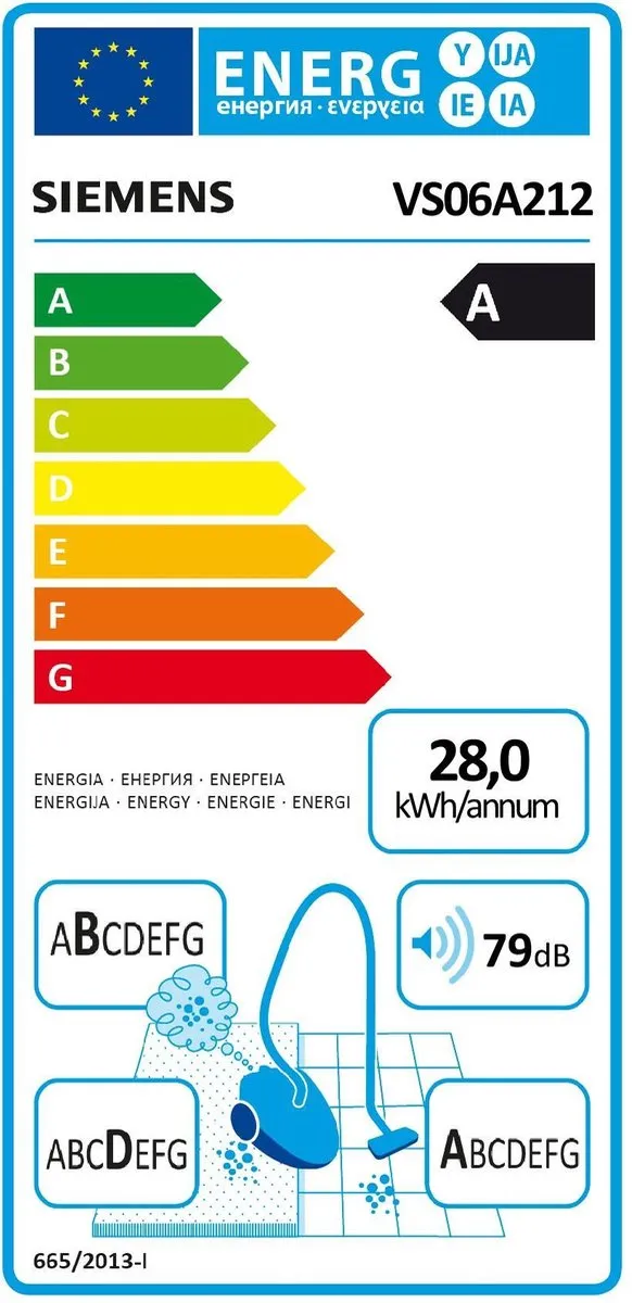 Siemens VS06A212 Cilinderstofzuiger - 600W - Zwart
