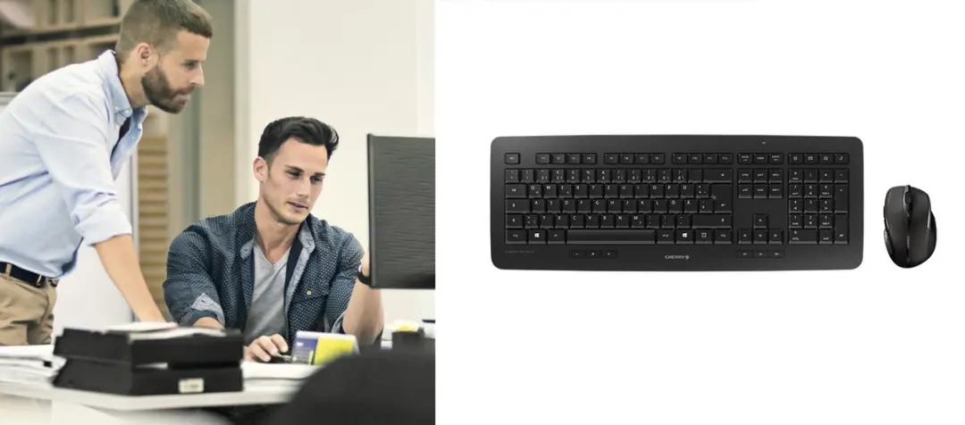 Cherry DW 5100 Draadloos Toetsenbord + Muis - QWERTZ - Zwart