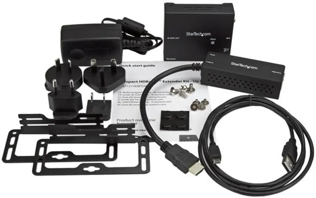 Startech HDBaseT Extender Set ST121HDBTDK - HDMI over CAT5 - 4K - Zwart