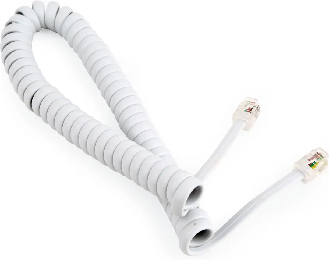 Cablexpert RJ10 Telecom Crossover Spiraalkabel 2m - Wit