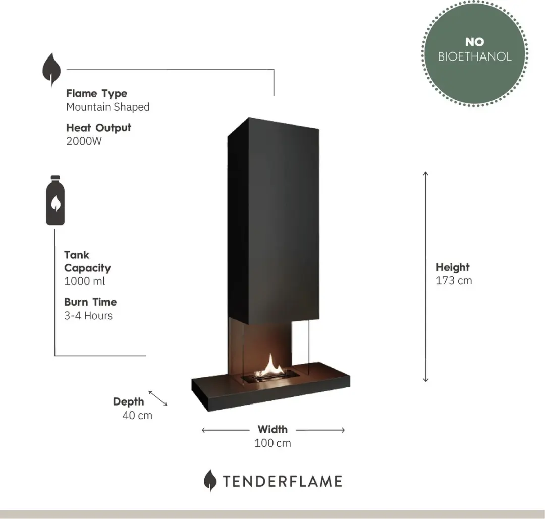 Tenderflame Riff 180 Wandhaard Wit - 2000W - afbeelding 3 van 5