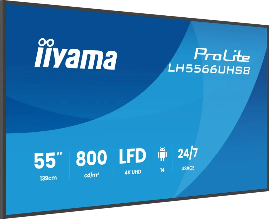 iiyama LH5566UHSB-B1AG Digitale Signage 55" LCD - 4K Ultra HD - Android 24/7