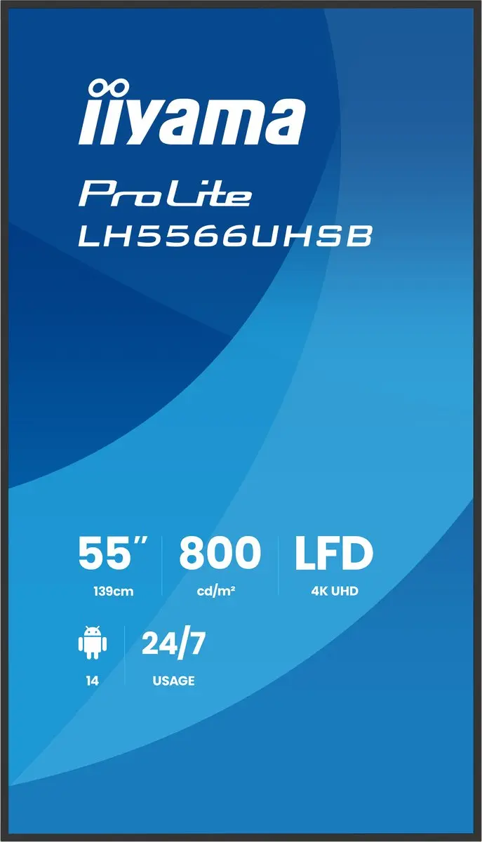 iiyama LH5566UHSB-B1AG Digitale Signage 55" LCD - 4K Ultra HD - Android 24/7 - afbeelding 6 van 6