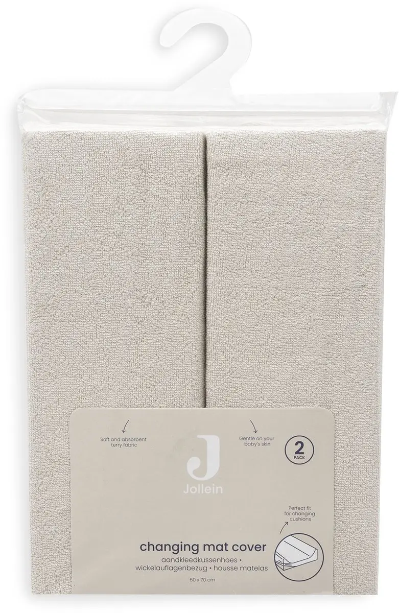 Jollein Aankleedkussenhoes Badstof 50x70cm - Sand (2 stuks)