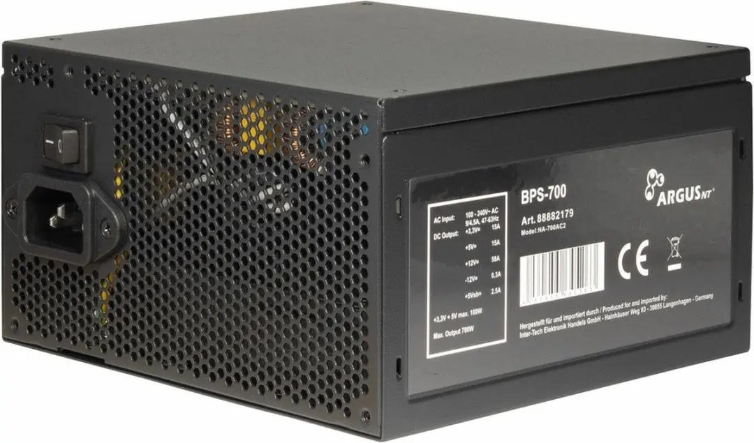 Inter-Tech ArgusNT BPS-700 Voeding 700W - Zwart