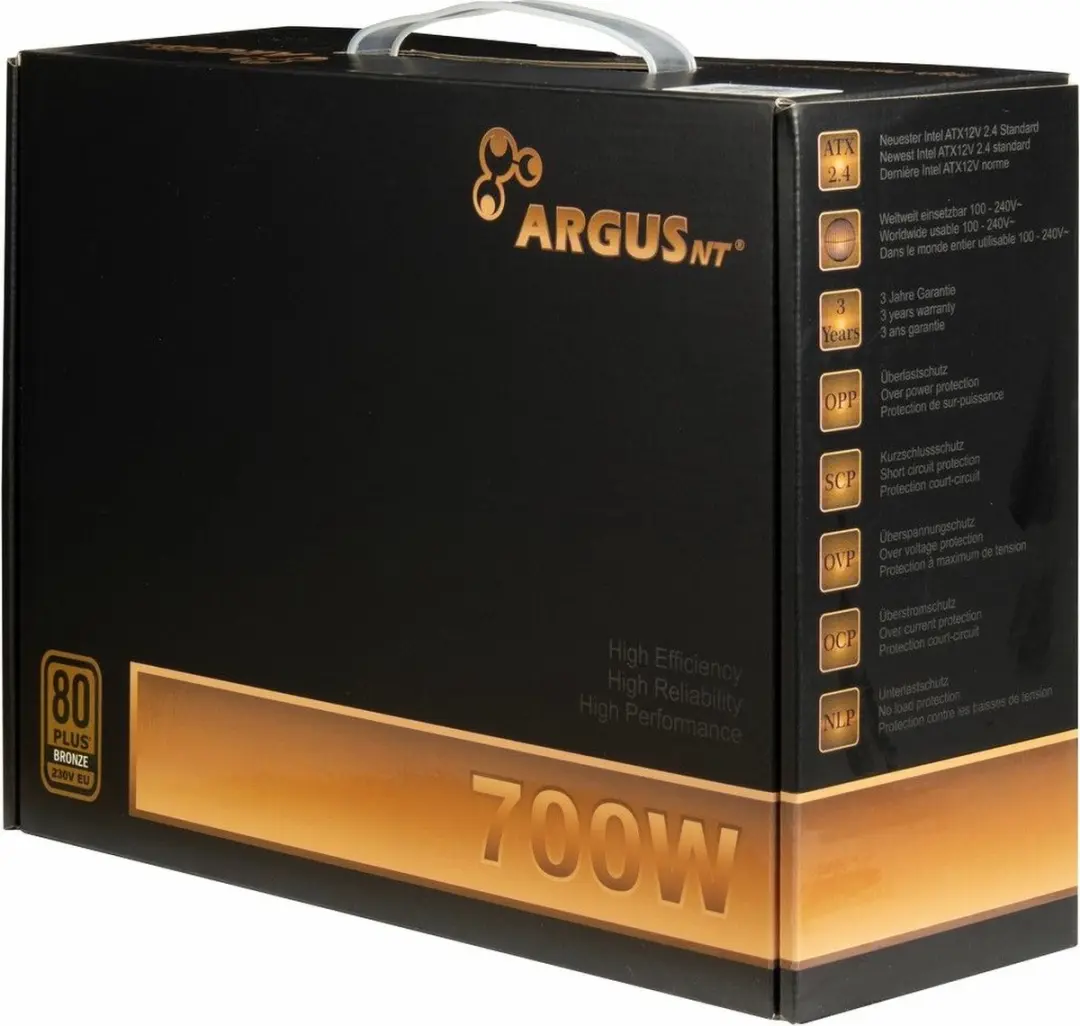 Inter-Tech ArgusNT BPS-700 Voeding 700W - Zwart