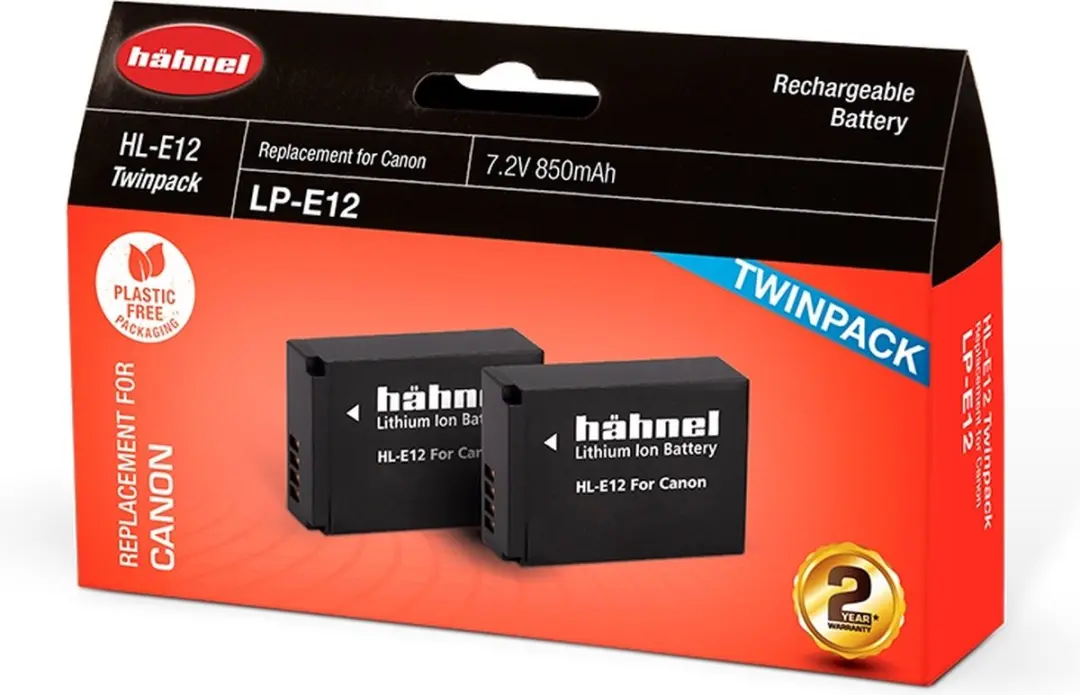 HAHNEL HL-E12 Twin Pack Accu - 2x 850mAh - Zwart