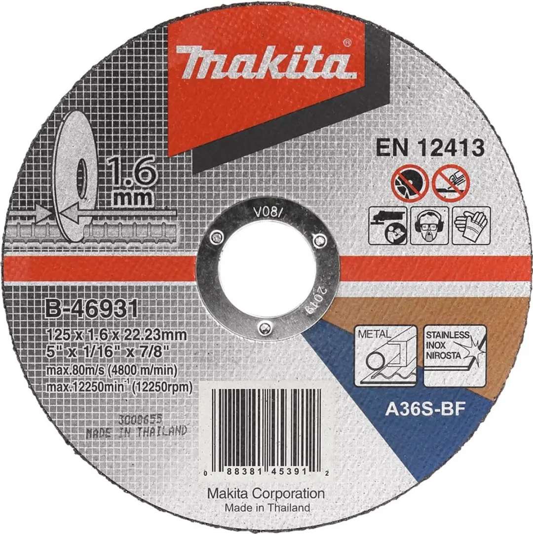 Makita B-46931 Doorslijpschijf 125mm RVS