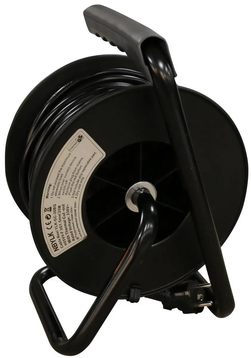 Relectric Kabelhaspel 25m - 4 Stopcontacten - Zwart