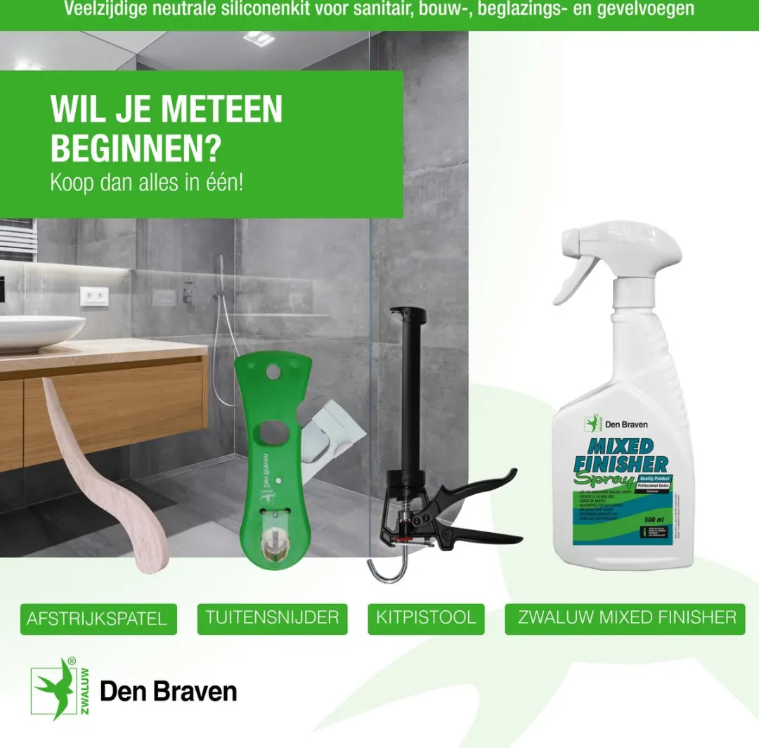 Zwaluw Siliconen Afdichtingskit 310ml - Grijs