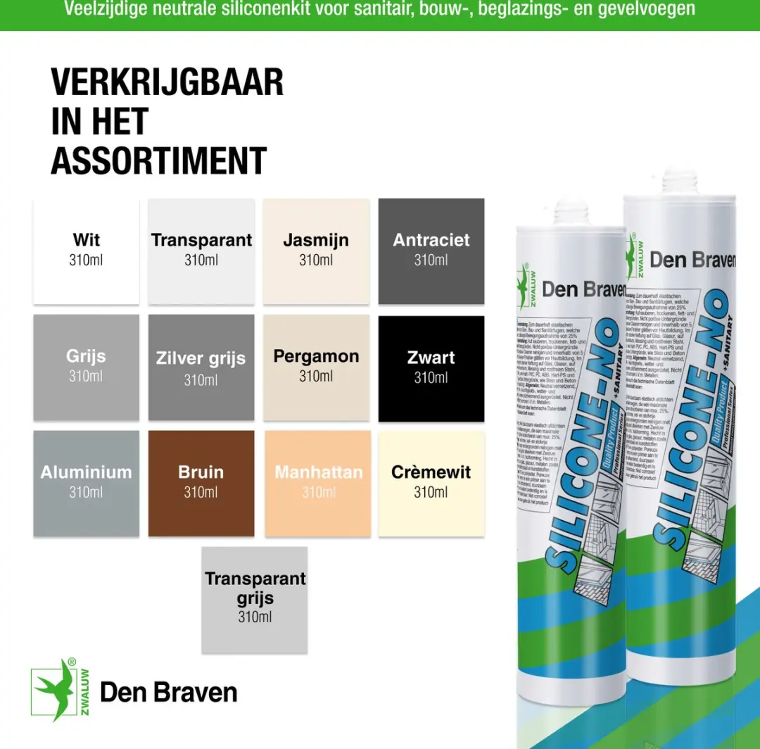Zwaluw Siliconen Afdichtingskit 310ml - Grijs
