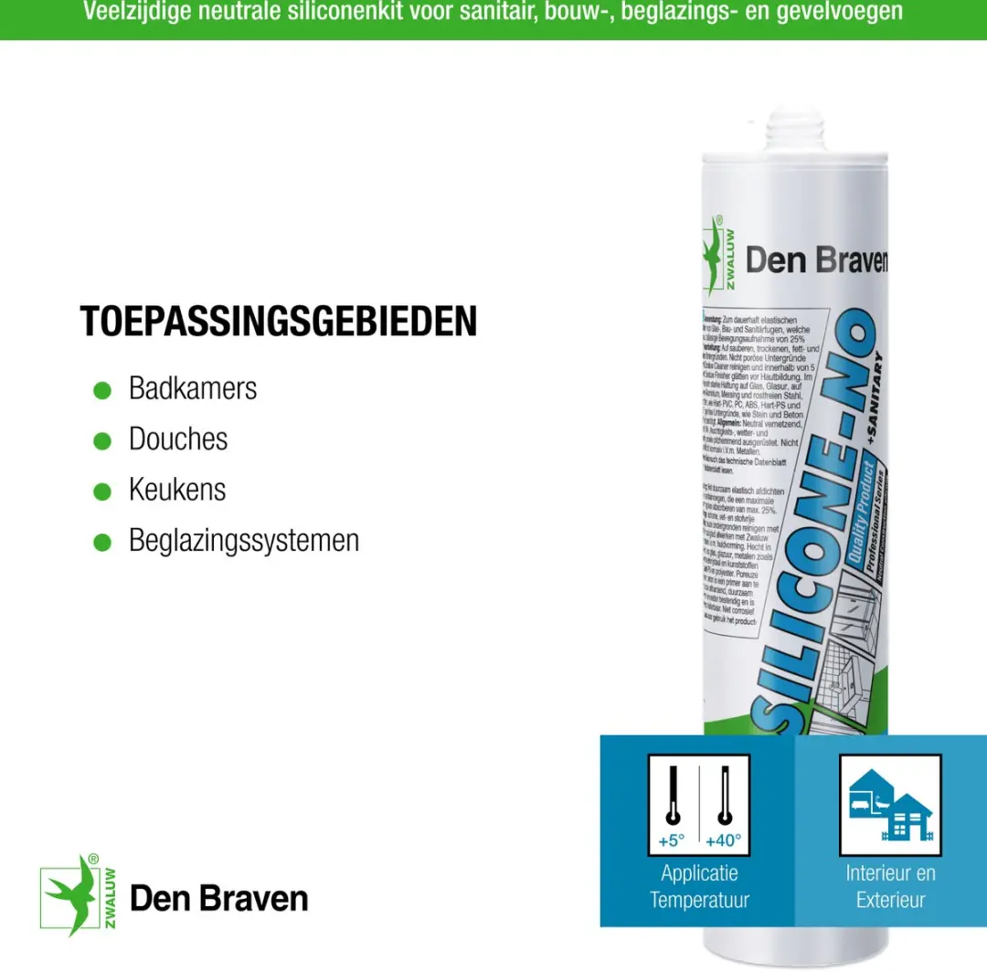 Zwaluw Siliconen Afdichtingskit 310ml - Grijs