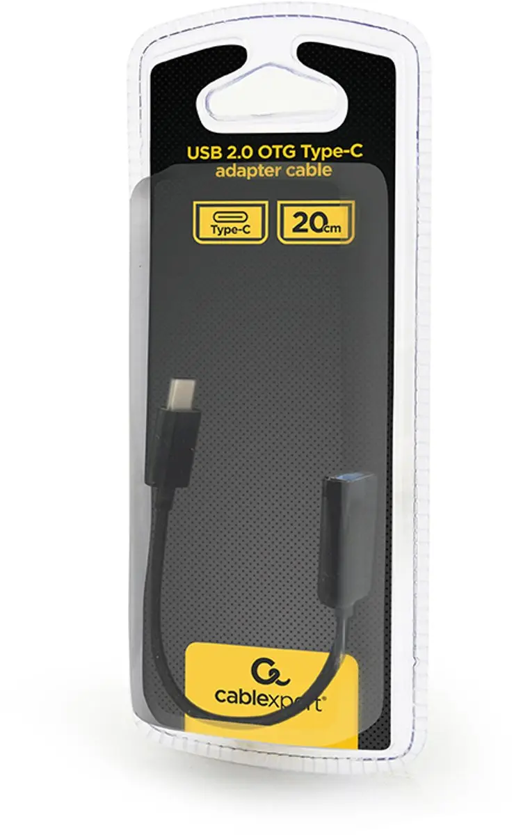 Cablexpert USB 2.0 naar USB-C Adapterkabel AB-OTG-CMAF2-01 - 0,20m - Zwart