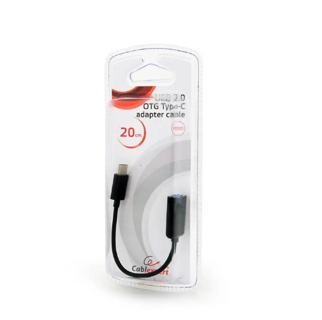 Cablexpert USB 2.0 naar USB-C Adapterkabel AB-OTG-CMAF2-01 - 0,20m - Zwart