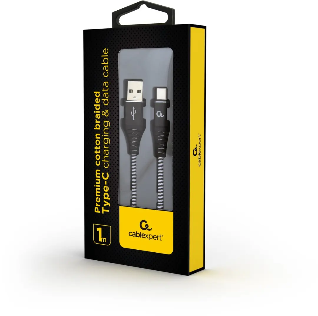Cablexpert USB-C Laad- & Datakabel CC-USB2B-AMCM-1M-BW - 1m - Zwart/Wit