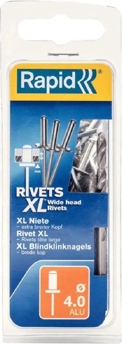 Rapid XL Klinknagel Ø4x10mm - 50 Stuks - Zwart