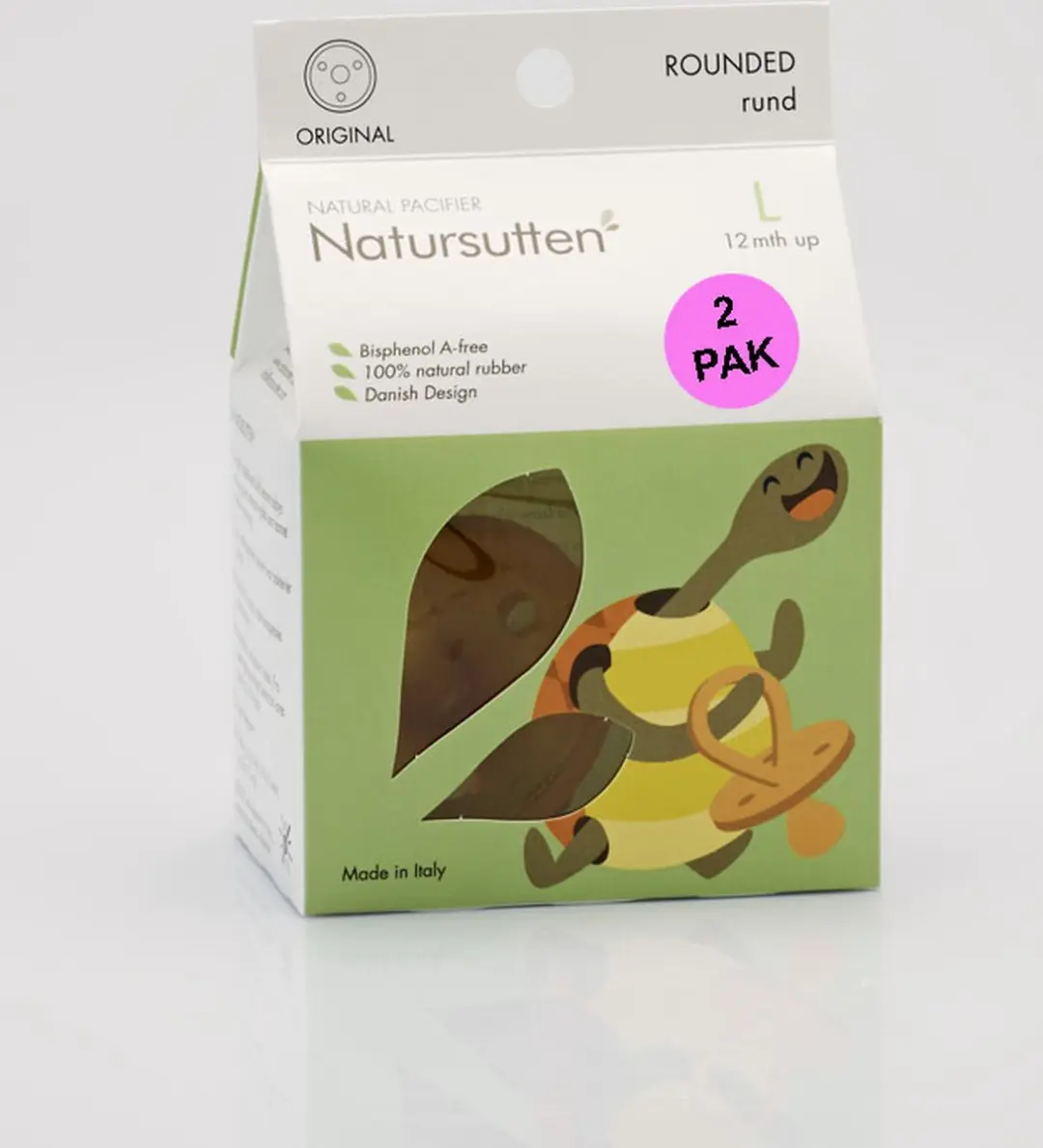 Natursutten Rubberen Fopspeen Kers Schild - 12+ Maanden - 2 Stuks