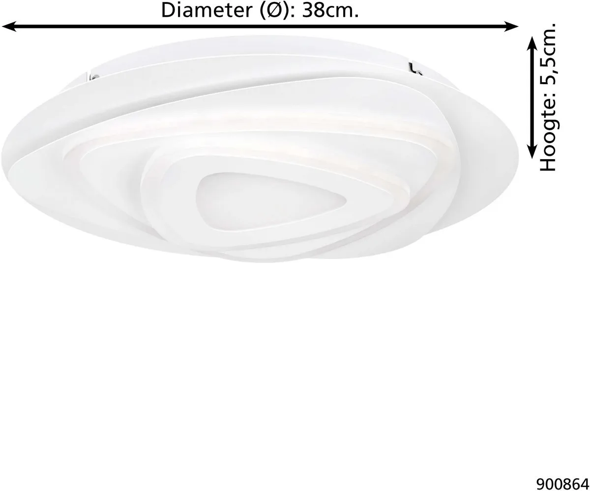Eglo Palagiano Plafondlamp LED - Ø38cm Wit - afbeelding 6 van 6