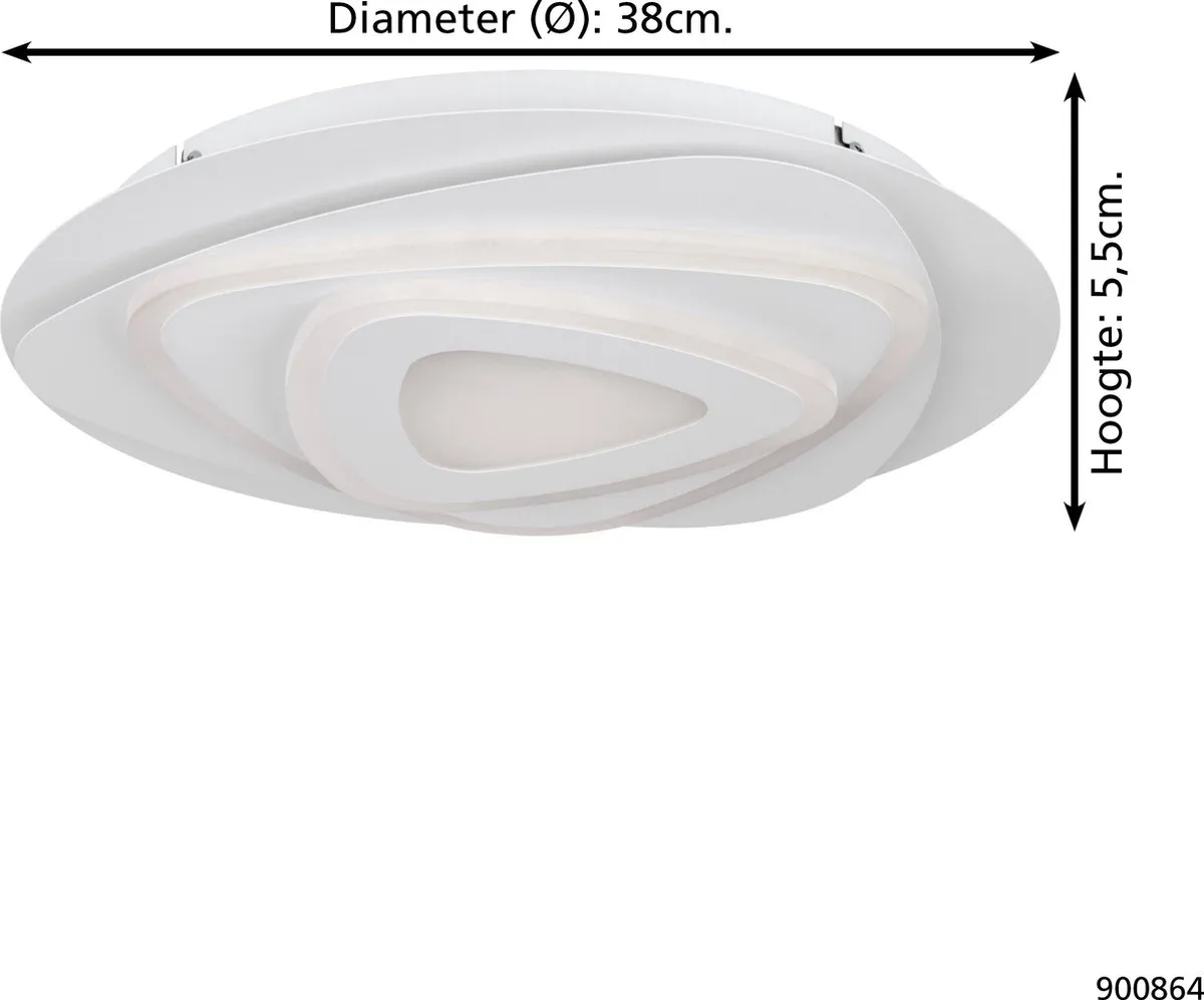 Eglo Palagiano Plafondlamp LED - Ø38cm Wit